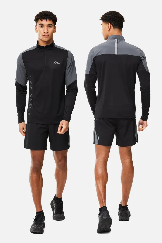 SS25 Triathlon Quarter Zip Set - Black/Grey sold by Trailberg