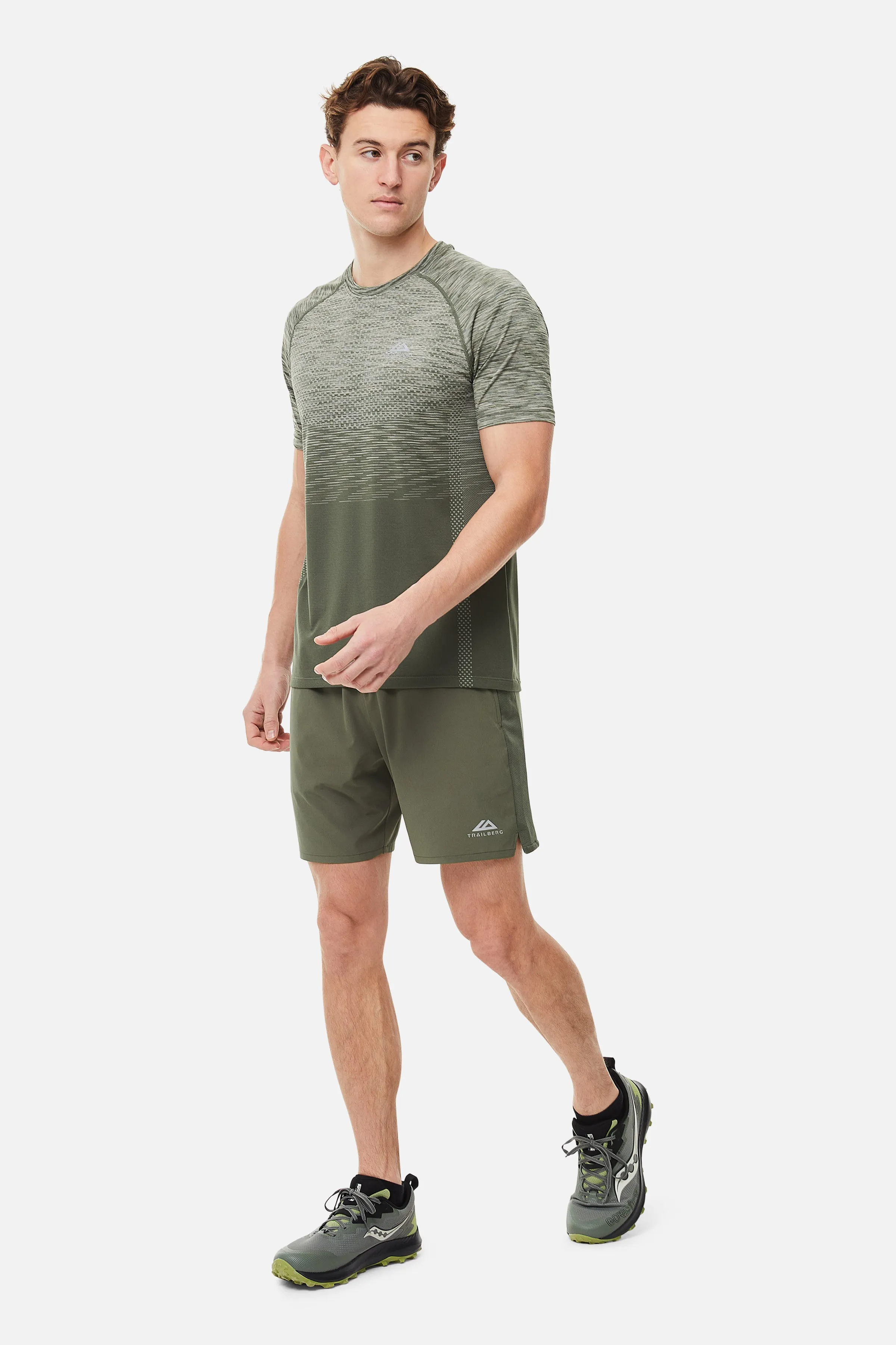 Apex Seamless Tee - Dark Fern/Pine Dust/Frostwood sold by Trailberg product image thumbnail 4