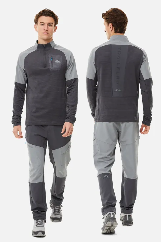Elbrus 3.0 Quarter Zip Pant Set - Grey/Light Grey sold by Trailberg