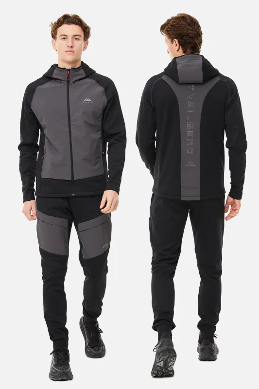Glacier Fleece Tracksuit - Black/Grey sold by Trailberg