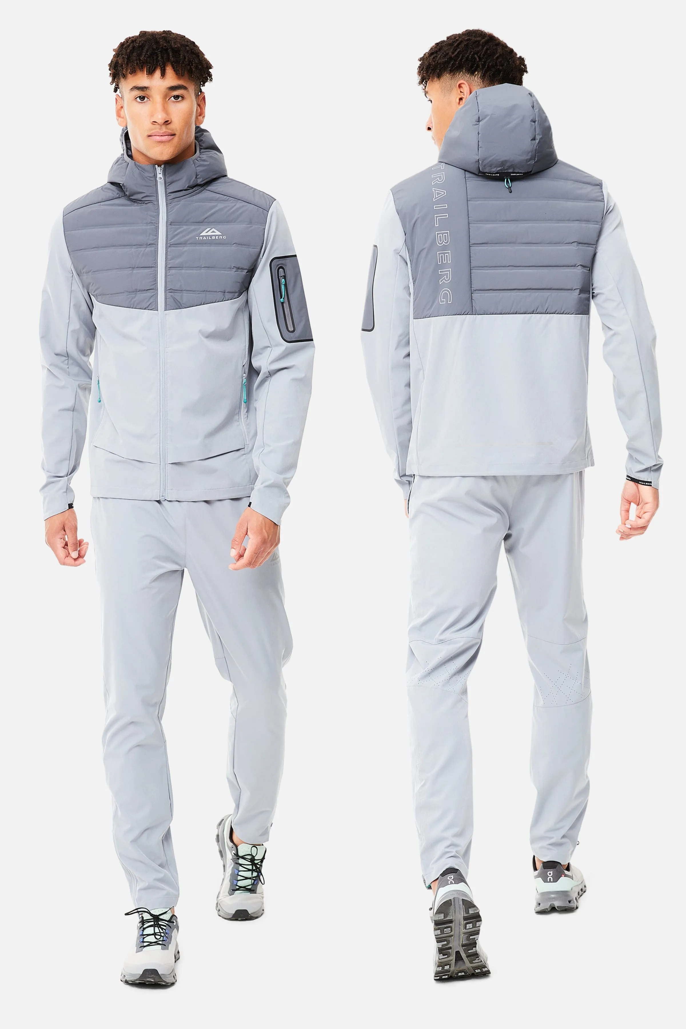 Rhine Hybrid Cloud Tracksuit - Mid Grey/Light Grey sold by Trailberg