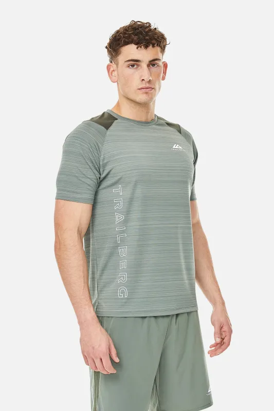 Triathlon SS25 Tee - Pine Dust/Dark Fern sold by Trailberg