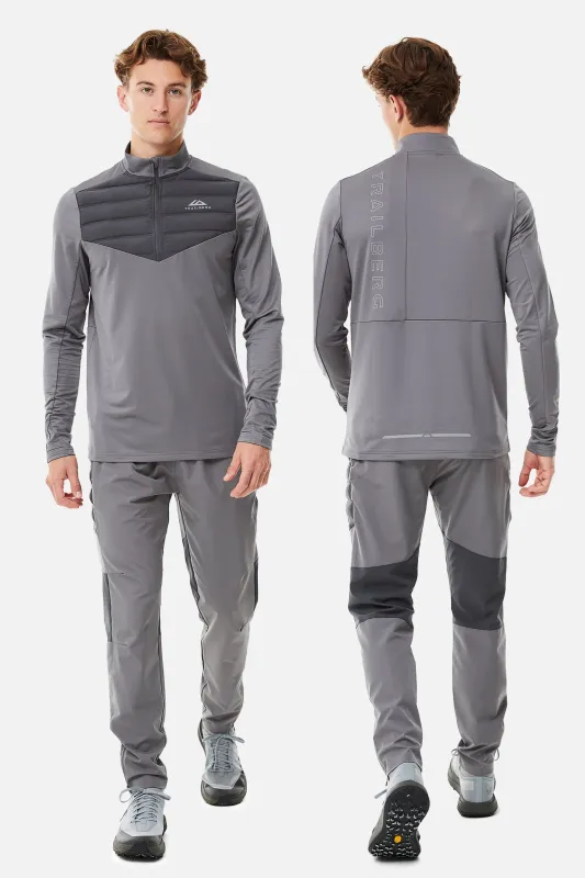 Rhine Hybrid Quarter Zip Pant Set - Grey/Dark Grey sold by Trailberg