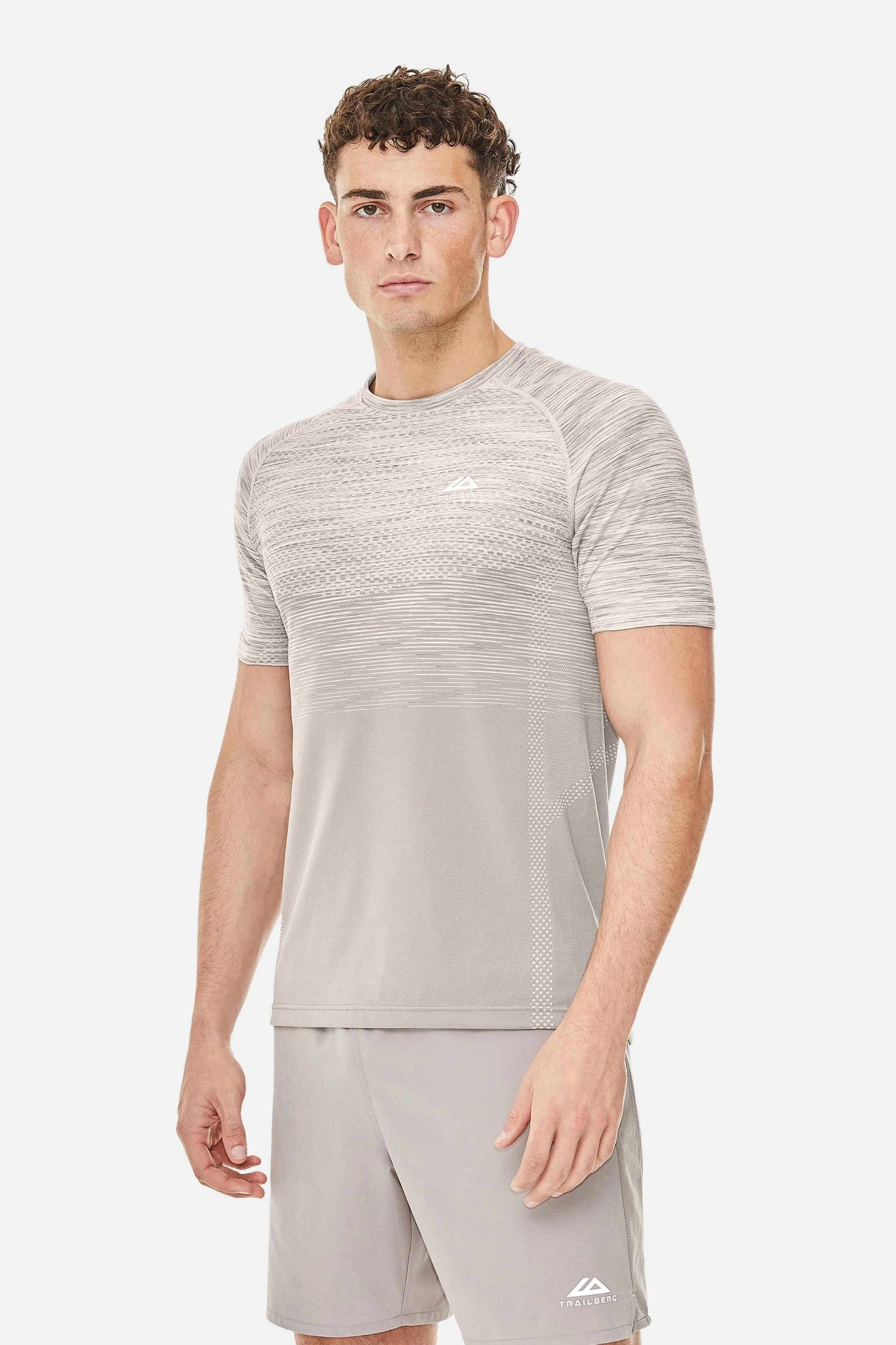 Apex Seamless Tee - Pale Taupe/Fossil Brown/Desert Sand/Earth Stone sold by Trailberg