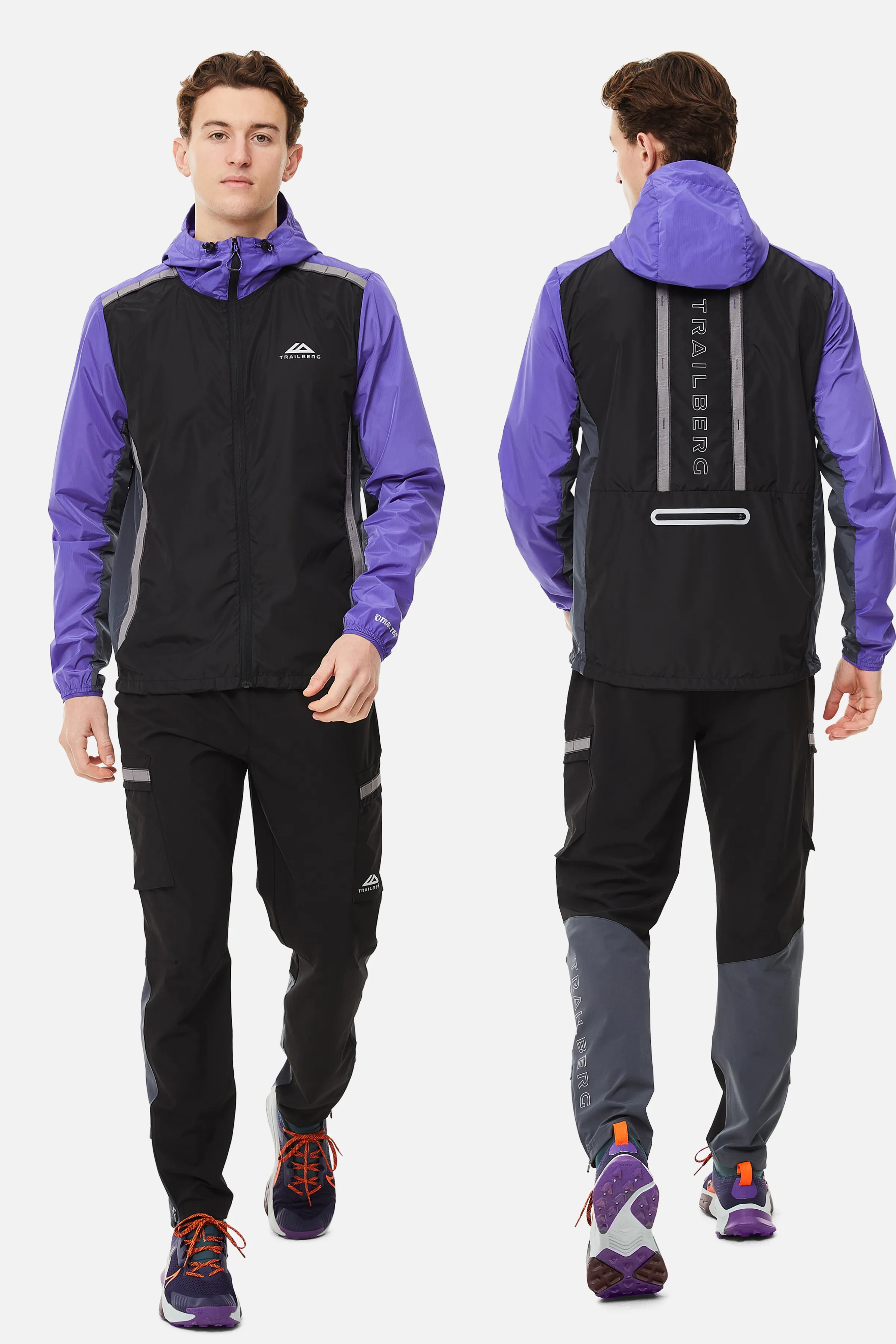 SS25 Triathlon Tracksuit - Black/Grey/Purple sold by Trailberg