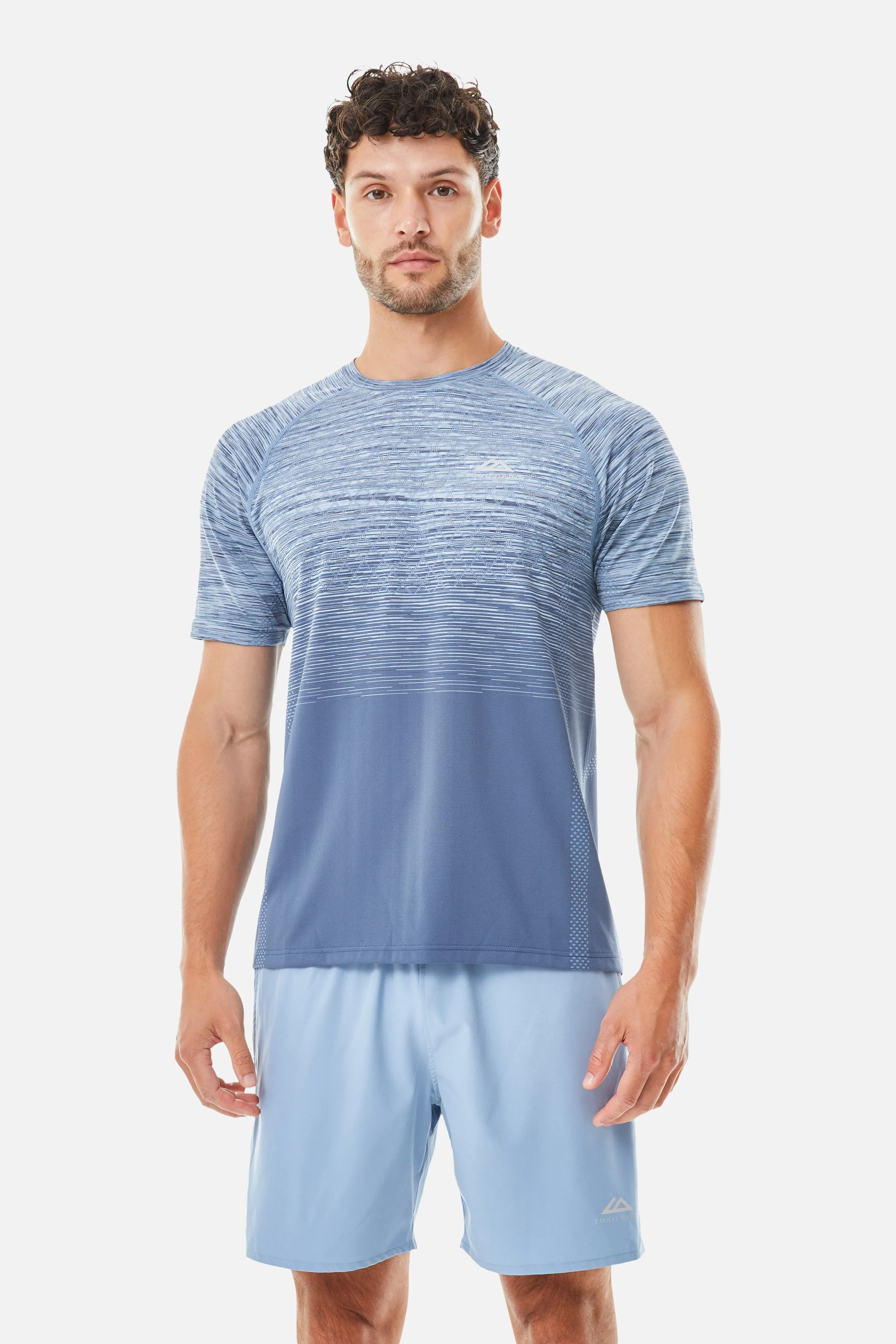 Stride Seamless Tee - Breeze/Washed Indigo/Blue Frost/Eclipse Blue sold by Trailberg