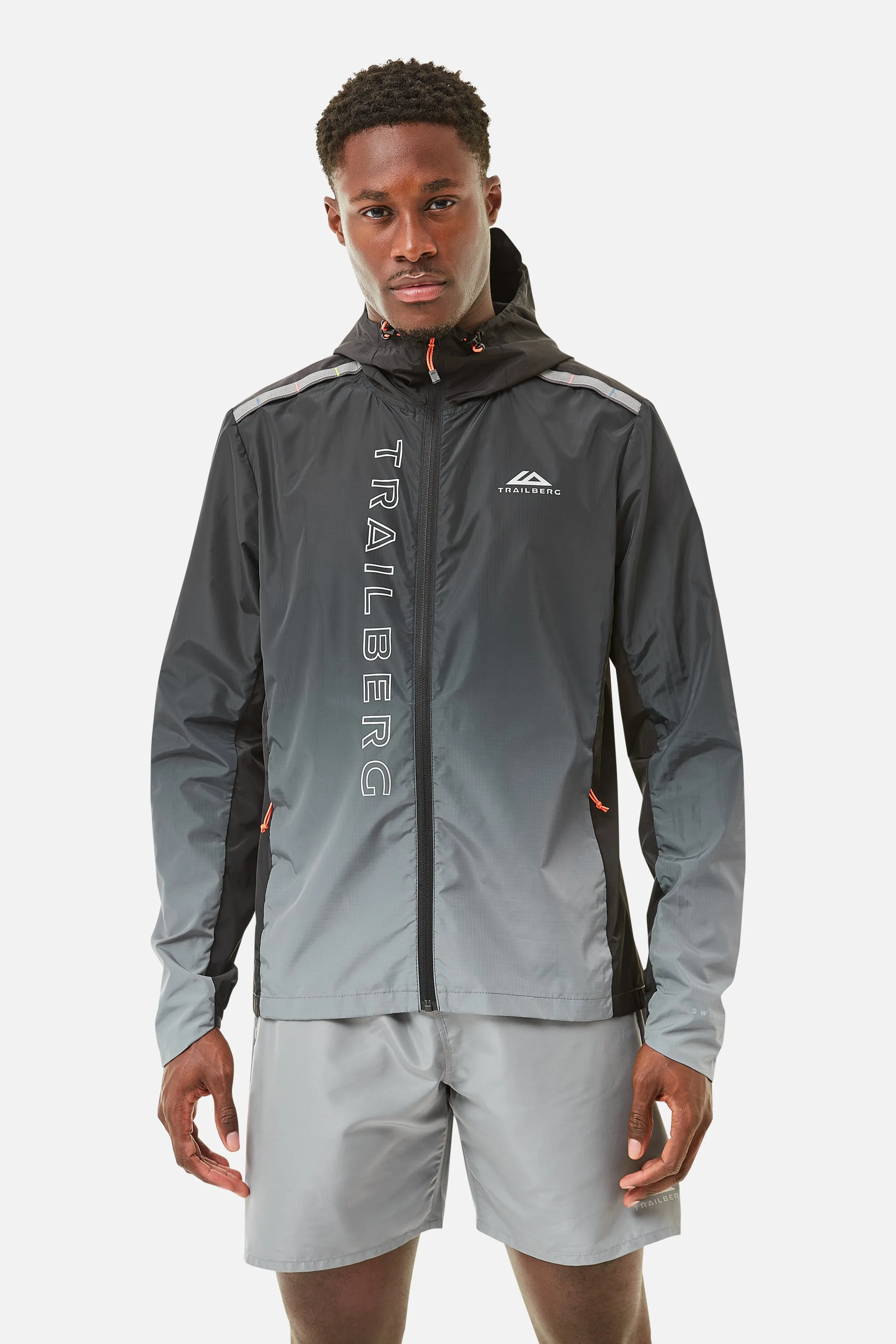 Gradient Windbreaker - Black/Grey sold by Trailberg