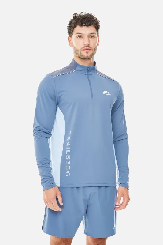 AW25 Triathlon Quarter Zip - Breeze/Eclipse Blue/Blue Frost sold by Trailberg