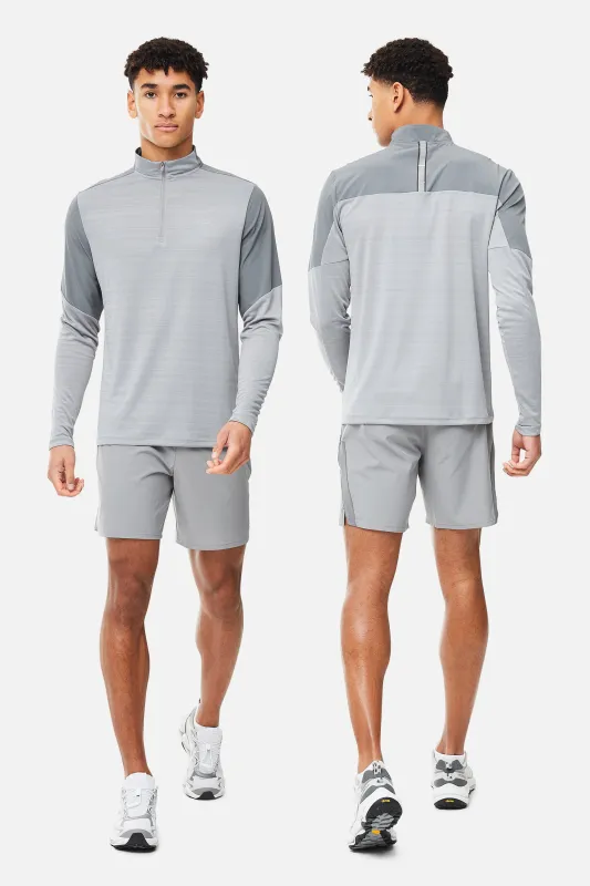 SS25 Triathlon Quarter Zip Set - Moon Grey/Neon Lime sold by Trailberg