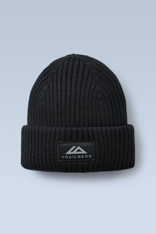 Overland Beanie Hat - Black/Moon Grey sold by Trailberg
