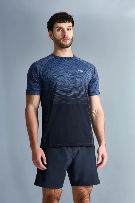 Stride Seamless Tee  - Deep Ocean/Aqua Eclipse/Chroma Blue/Voltage Blue sold by Trailberg