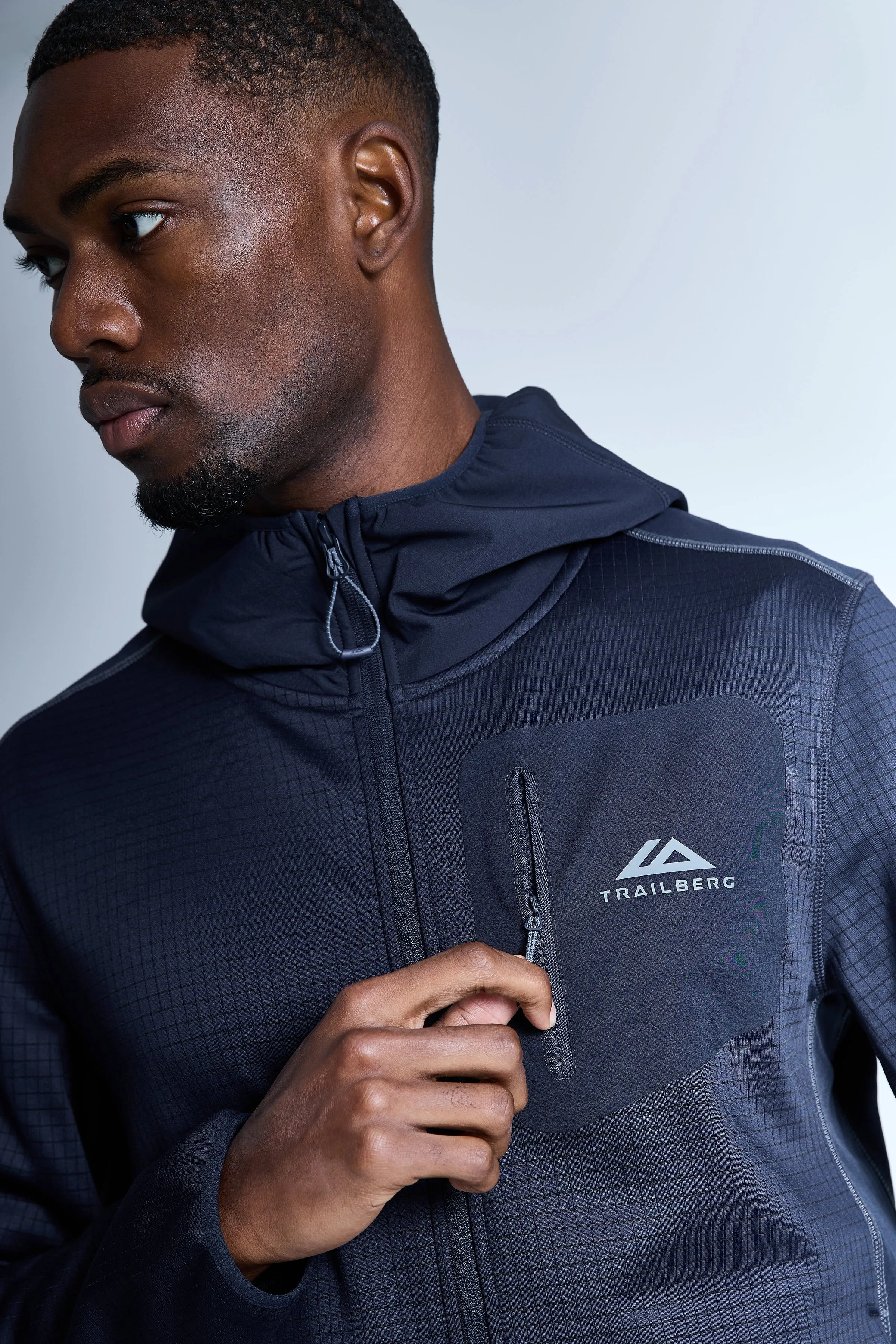 District Gridded Fleece Tracksuit - Deep Ocean/Storm Grey sold by Trailberg product image thumbnail 3