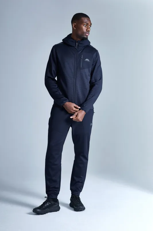 District Gridded Fleece Tracksuit - Deep Ocean/Storm Grey sold by Trailberg