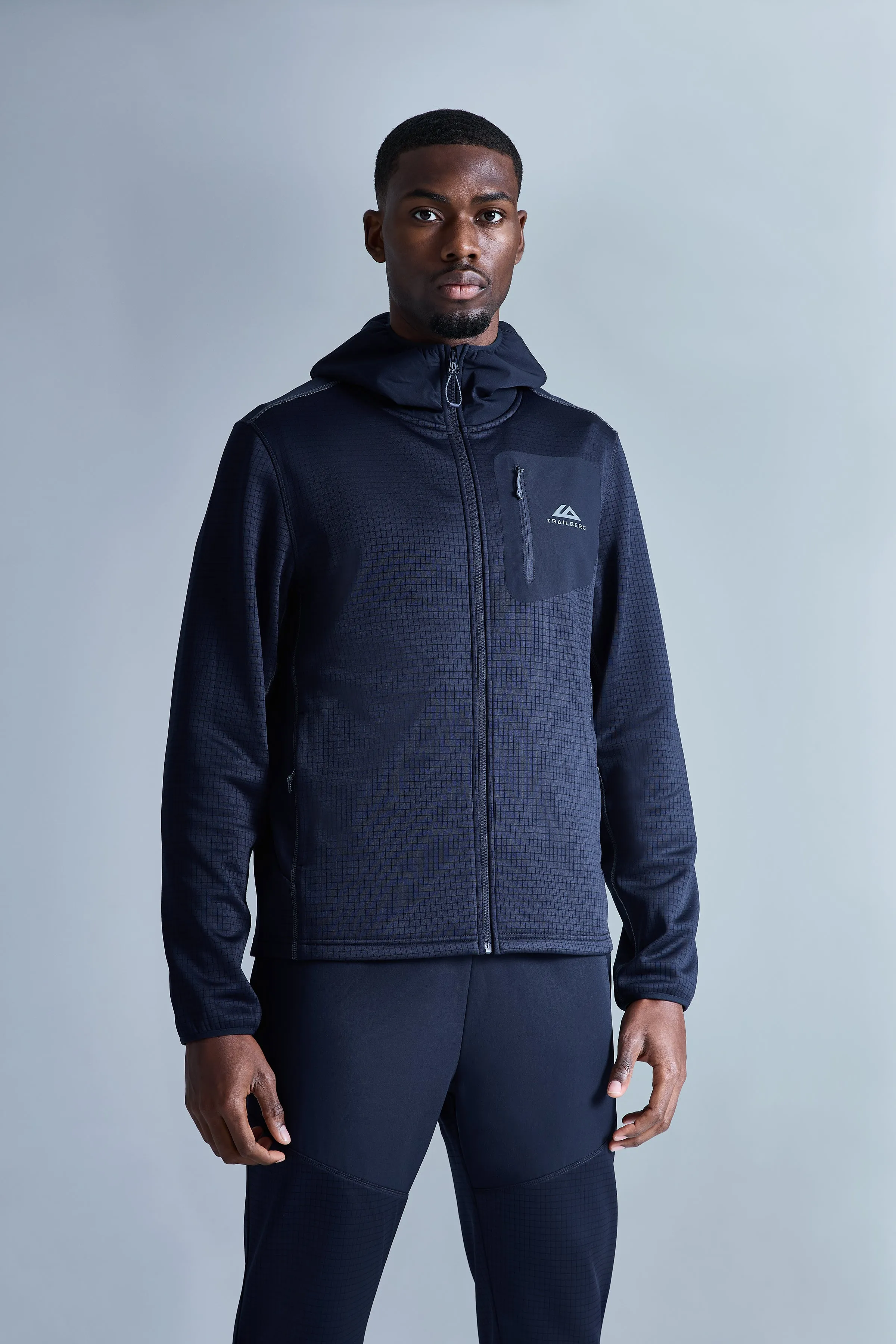 District Gridded Fleece Tracksuit - Deep Ocean/Storm Grey sold by Trailberg product image thumbnail 2