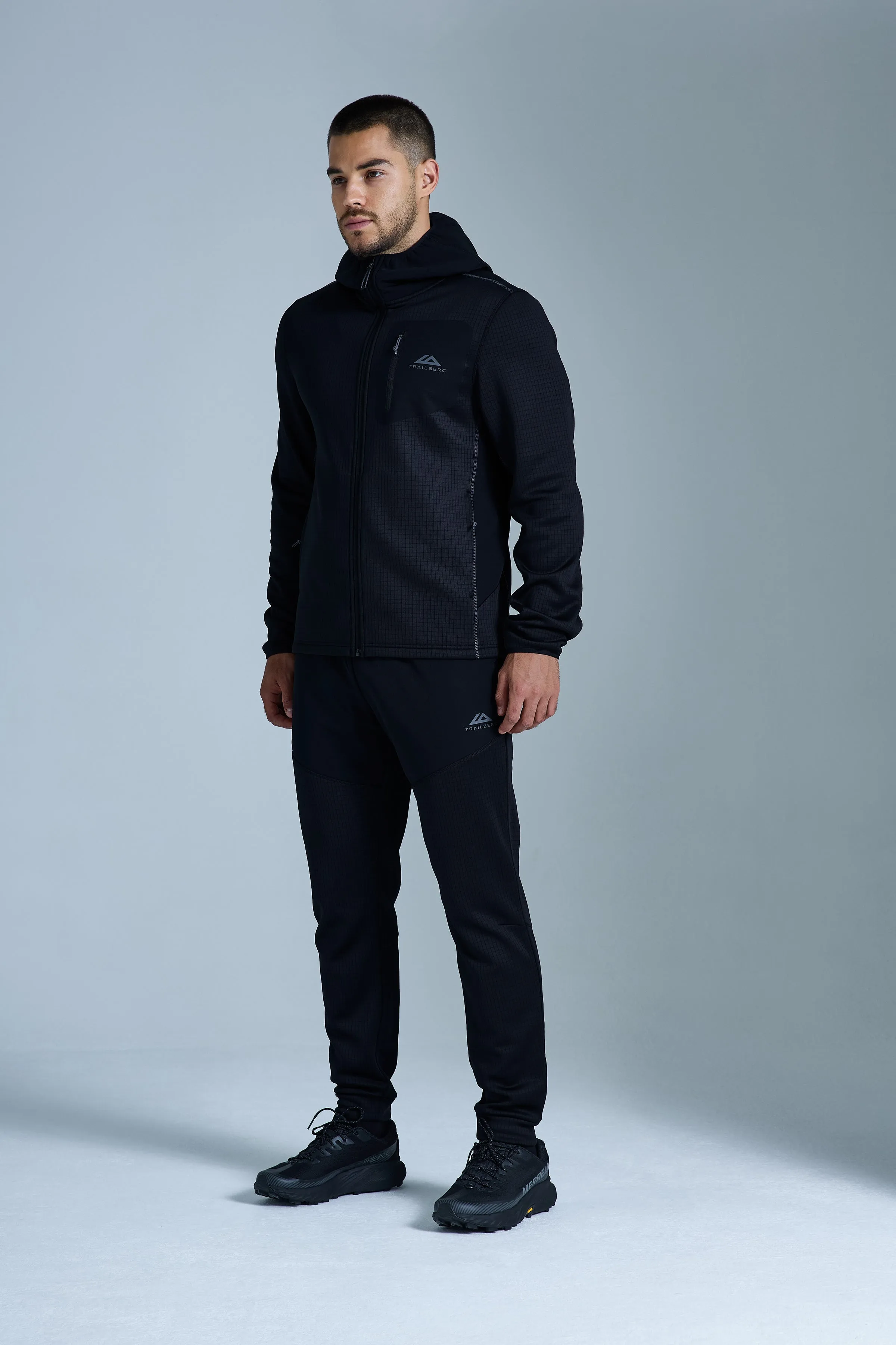 District Gridded Fleece Tracksuit - Black/Volcano Grey sold by Trailberg product image thumbnail 2