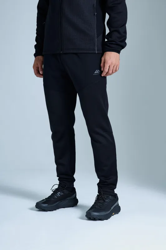 District Gridded Fleece Jogger - Black/Volcano Grey sold by Trailberg