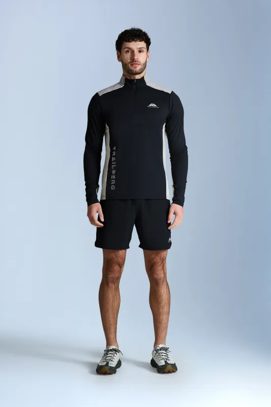AW25 Triathlon Essentials Quarter Zip Set - Black/Pale Taupe sold by Trailberg
