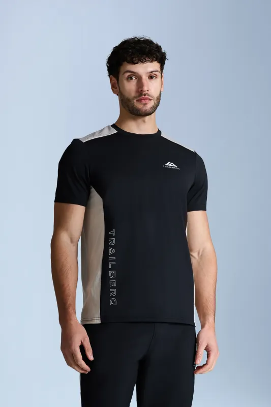 AW25 Triathlon Tee - Black/Pale Taupe/Fossil Brown sold by Trailberg