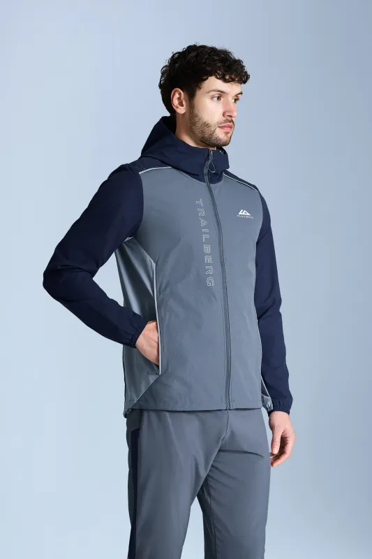 AW25 Triathlon Windbreaker - Storm Grey/Navy Blue/Cloud Haze sold by Trailberg
