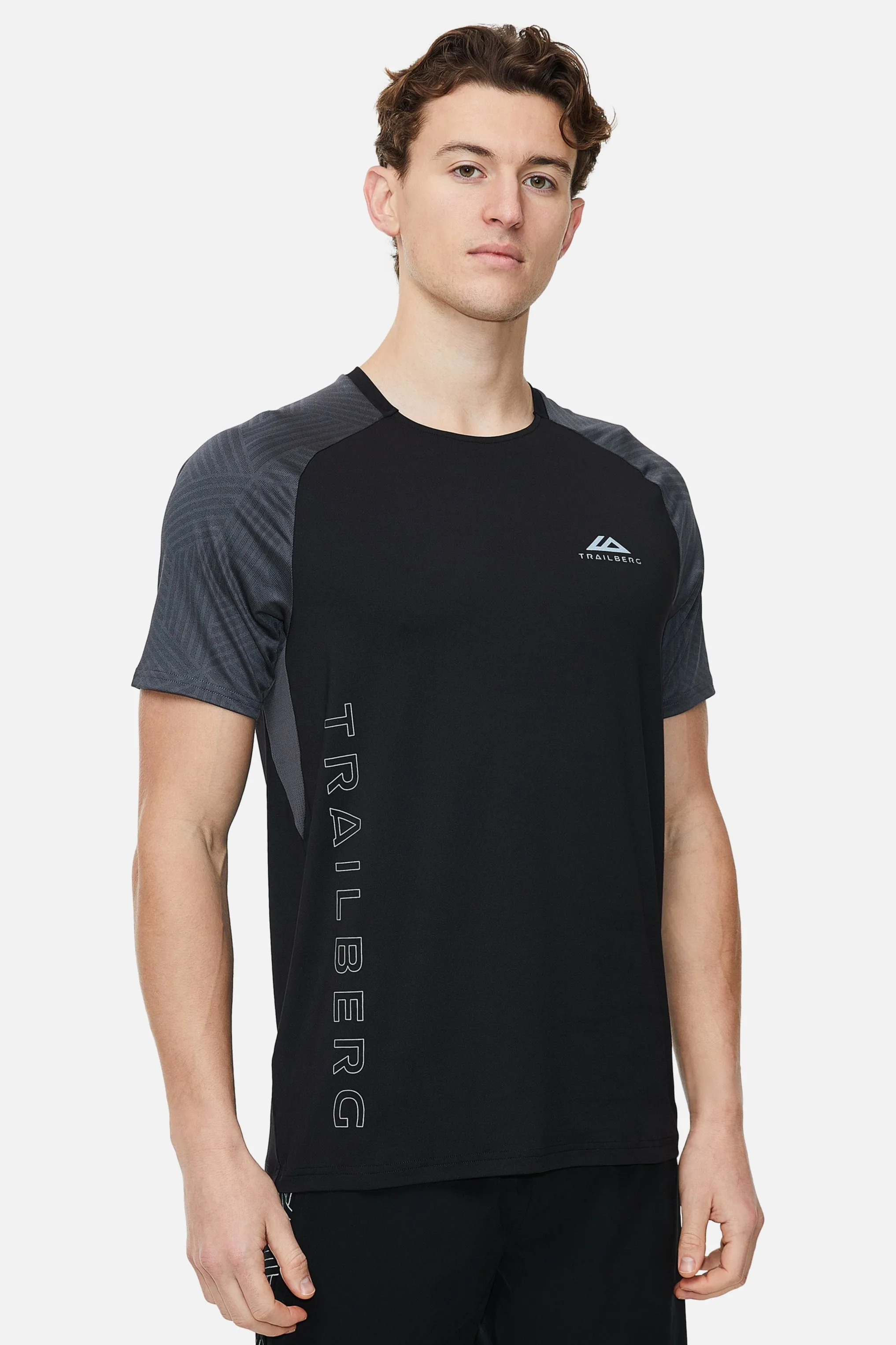 Axis Jacquard Tee - Black/Volcano Grey sold by Trailberg