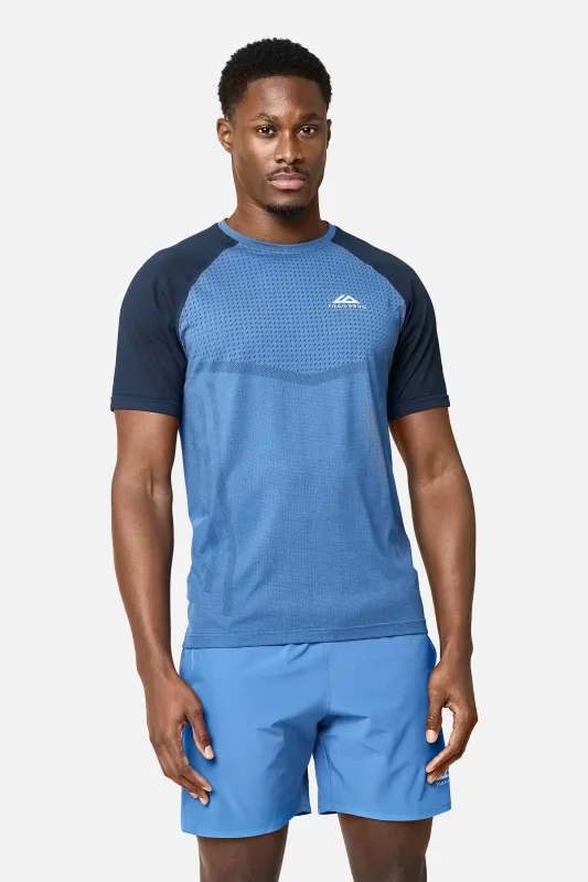 Rapid Dash Seamless Tee - Voltage Blue/Storm Blue sold by Trailberg
