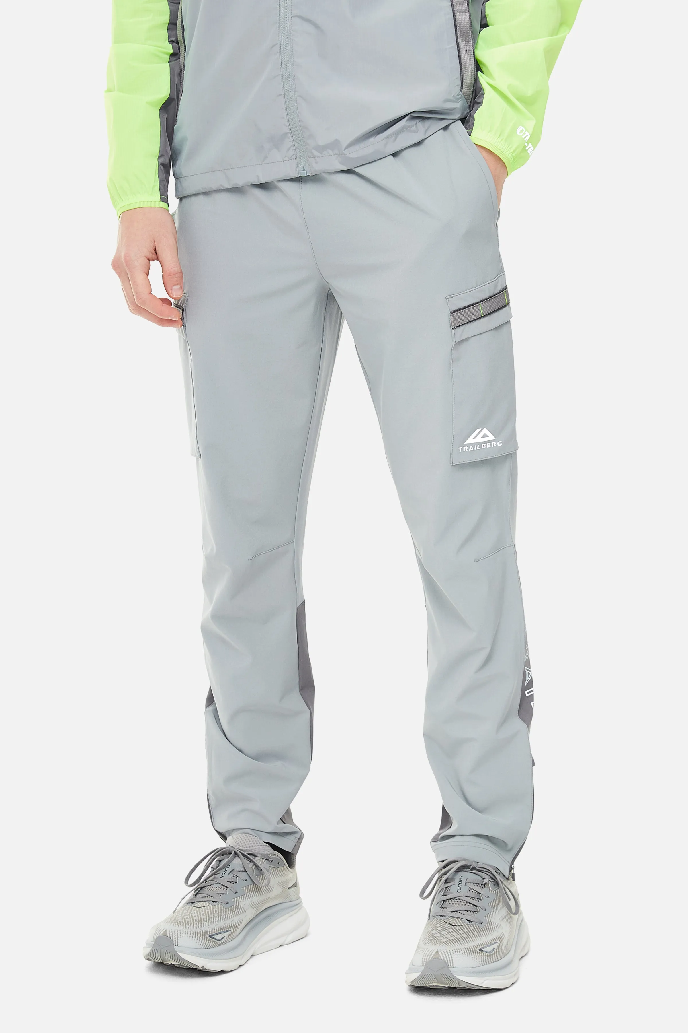SS25 Triathlon Pant - Smoke Grey/Moon Grey/Neon Lime sold by Trailberg