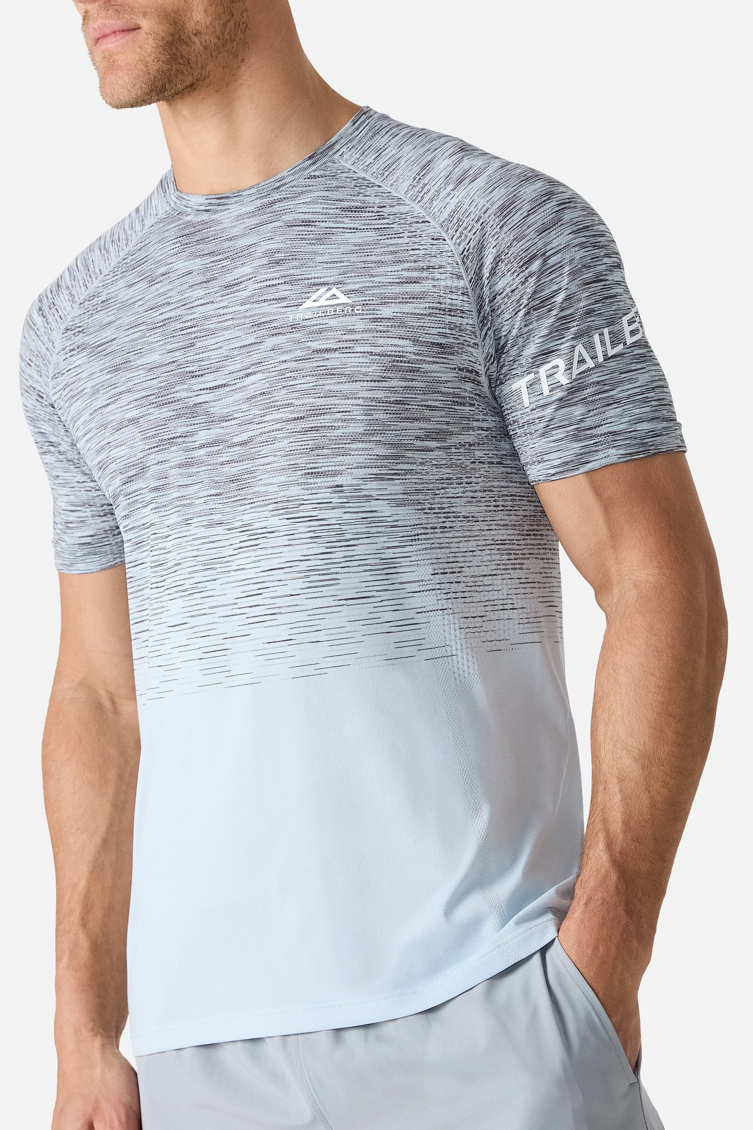 Arc Seamless Tee - Ice Blue/Nightfall Grey/Fog Whisper/Lunar Grey sold by Trailberg