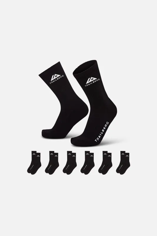 Edgebound 6 Pack Sock - Black made by Trailberg