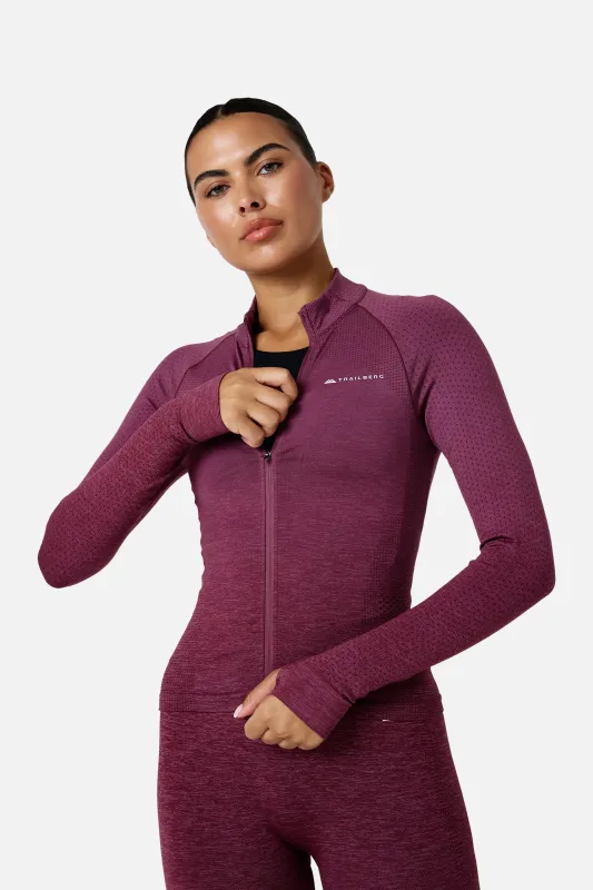 Womens Evocurve Seamless Track Jacket - Mineral Blush made by Trailberg