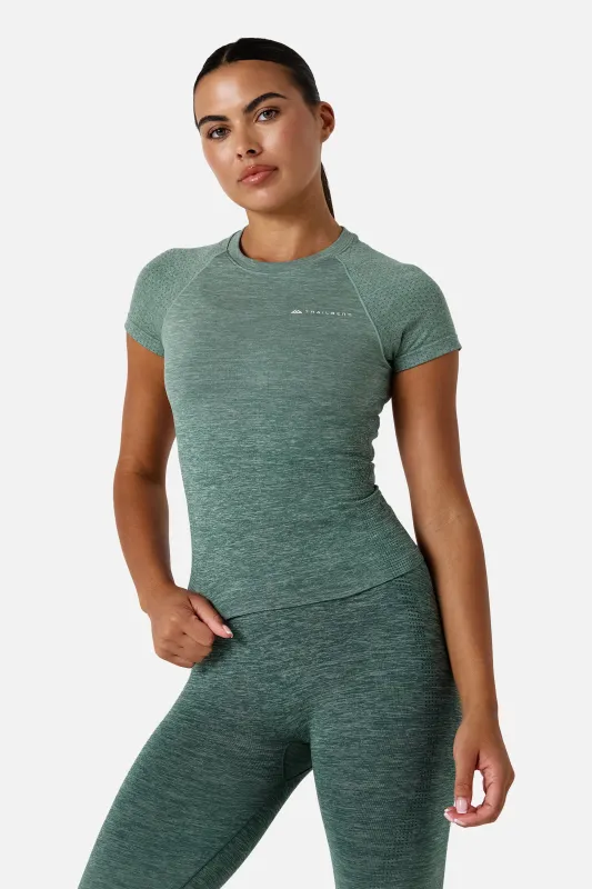 Womens Evocurve Seamless Tee - Aloe Frost made by Trailberg