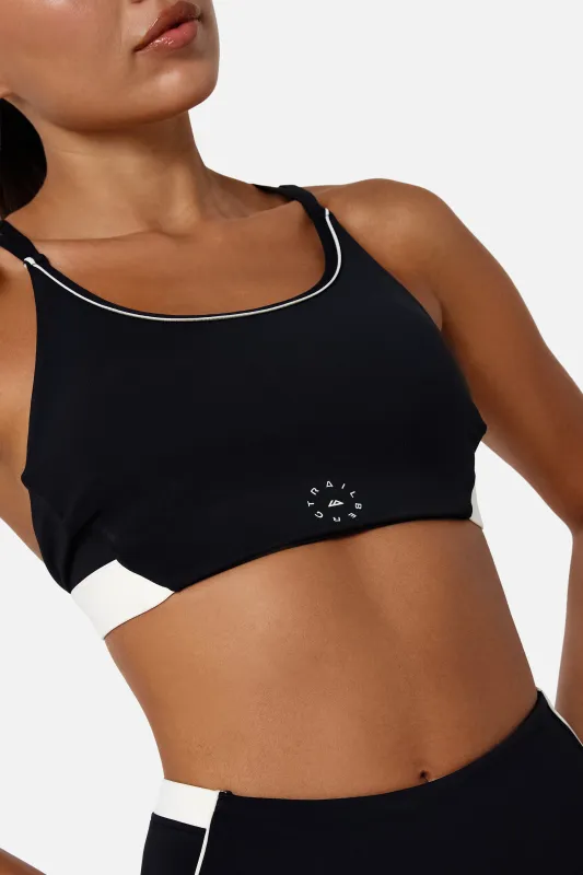 Womens Ignite Sports Bra - Black/Candlelight White made by Trailberg