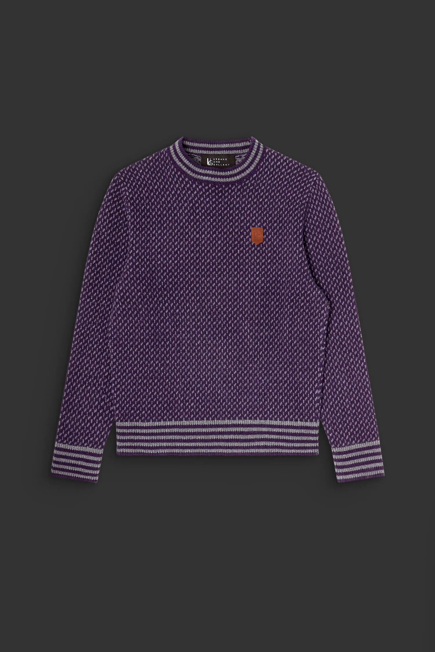 Frederick Sweater Purple w/stone contrast sold by Urbane & Gallant product image thumbnail 2