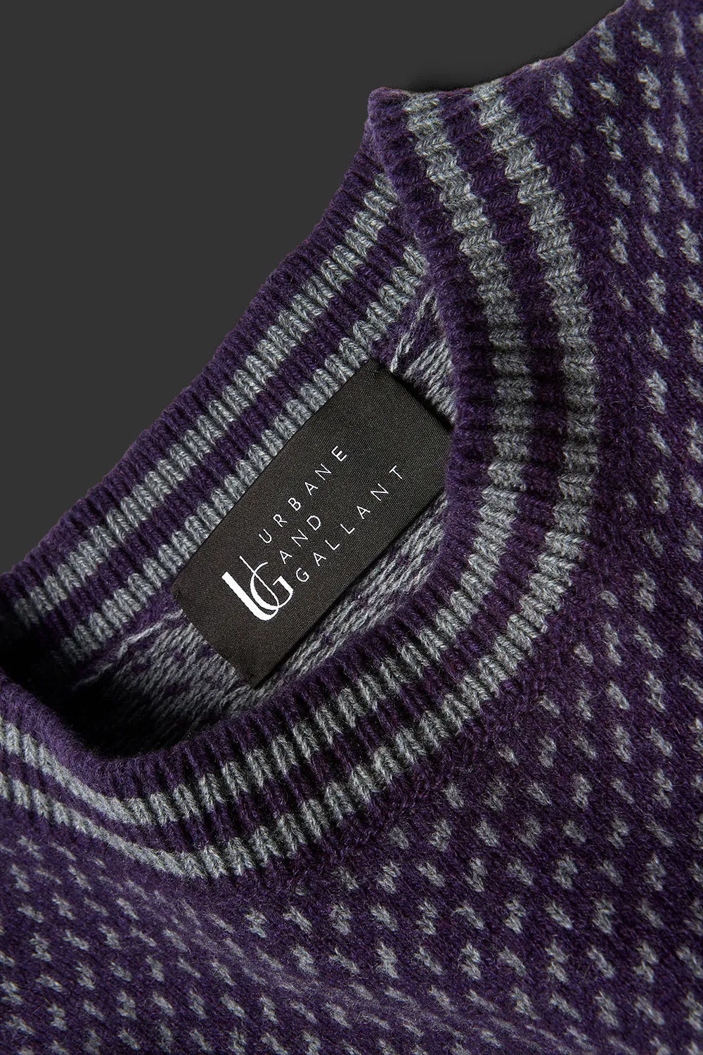 Frederick Sweater Purple w/stone contrast sold by Urbane & Gallant product image thumbnail 4