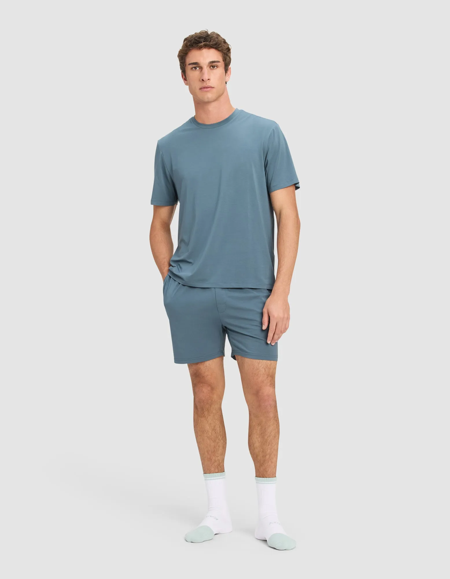 Men's First Layer Pajama Short Sleeve Tee & Short Set sold by Cozy earth product image thumbnail 5