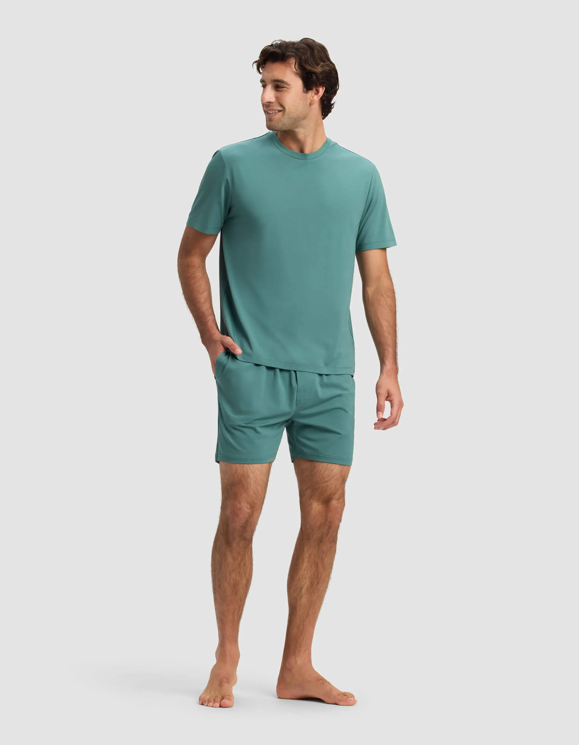 Men's First Layer Pajama Short Sleeve Tee & Short Set sold by Cozy earth product image thumbnail 3