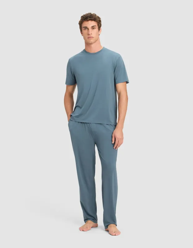Men's First Layer Pajama Short Sleeve Tee & Pant Set made by Cozy earth