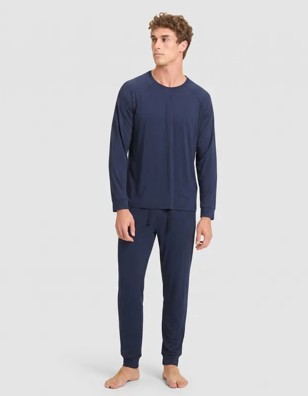 Men's Bamboo Stretch-Knit Long Sleeve Pajama Set made by Cozy earth