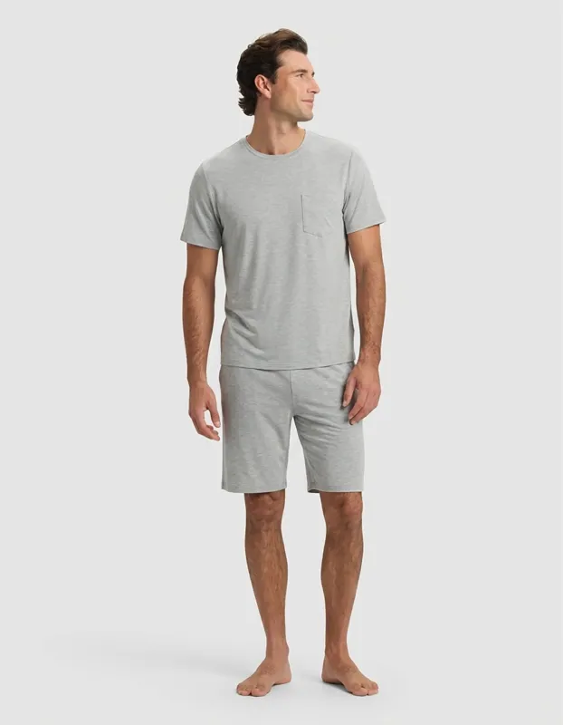 Men's Bamboo Stretch-Knit Short Sleeve Pajama Set made by Cozy earth