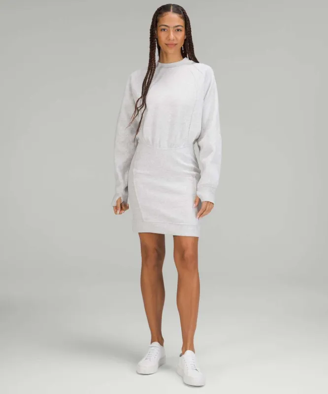 Lululemon Scuba Long Sleeve Dress - Heathered Core Ultra Light Grey sold by Lulu Fanatics