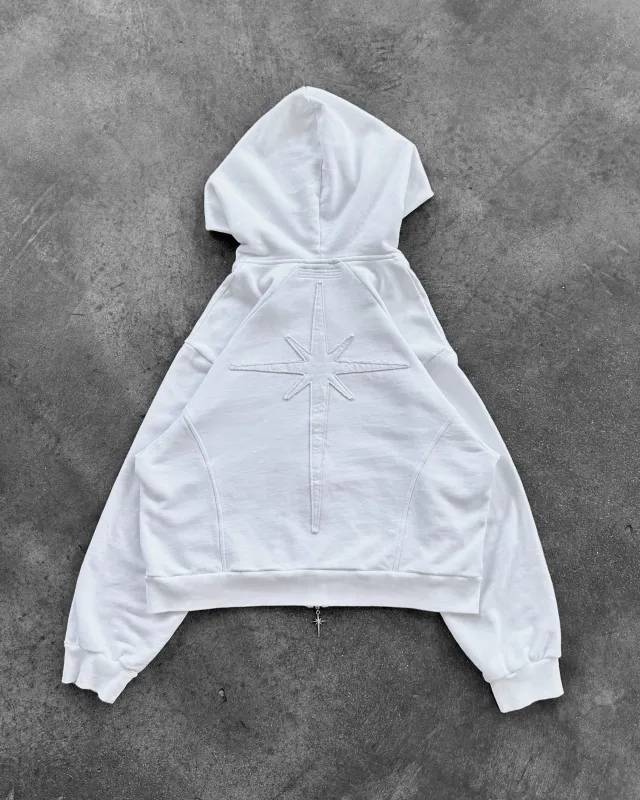 PURE WHITE BRIGHT STAR ZIPUP sold by Two Four