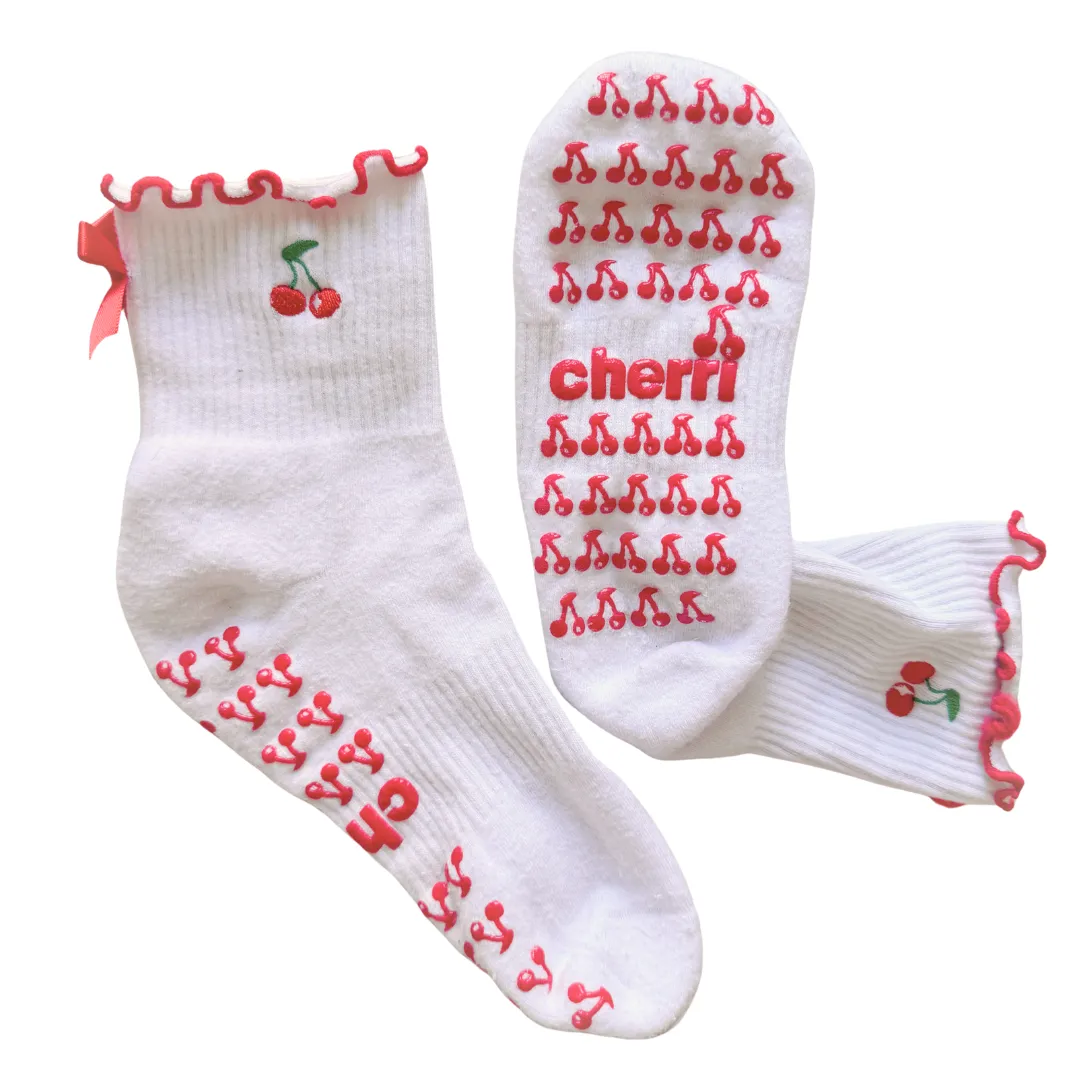 Ruffle Pilates Grip Sock sold by Cherri