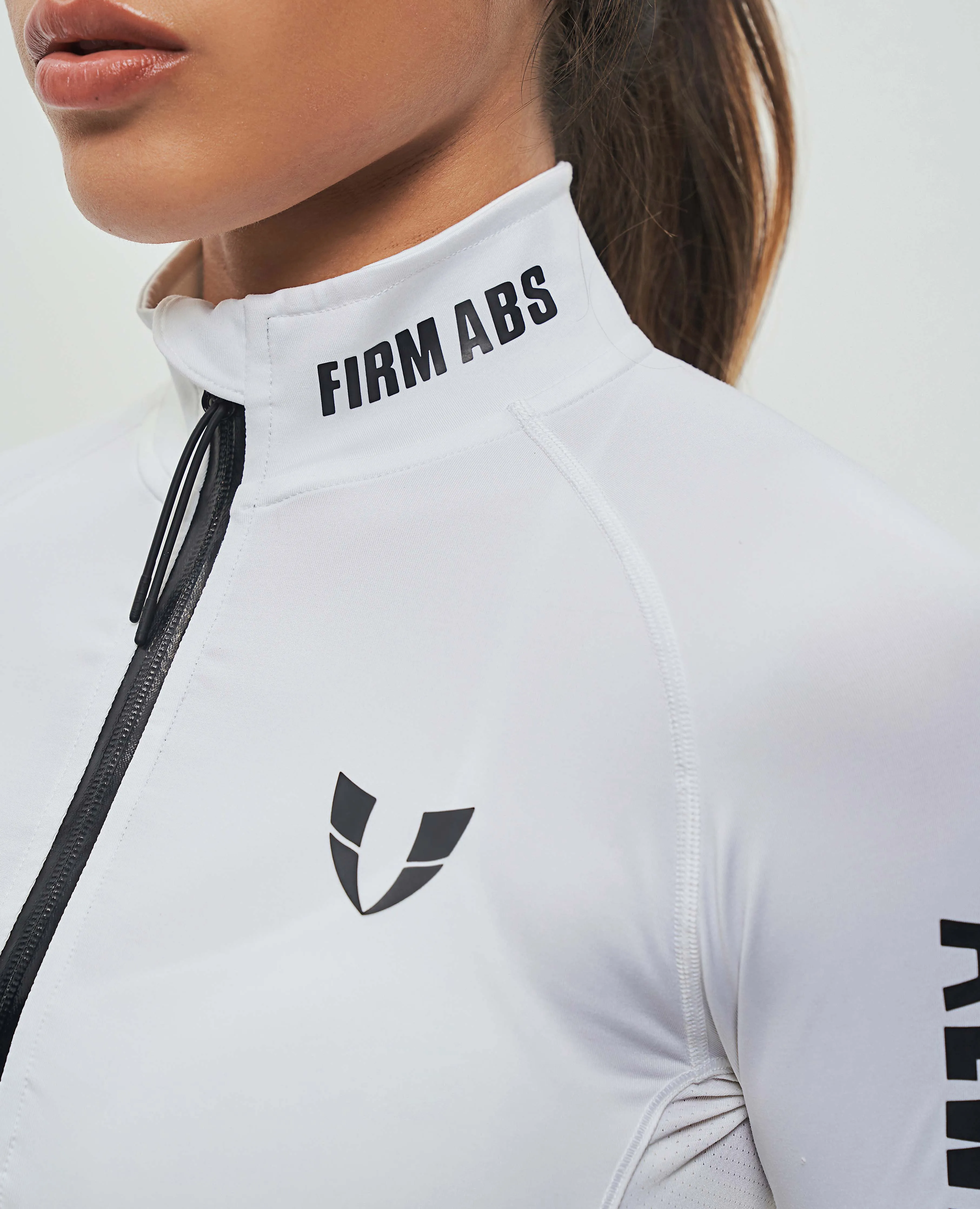 Half-Zip Long Sleeve Top - White sold by Firm Abs product image thumbnail 4
