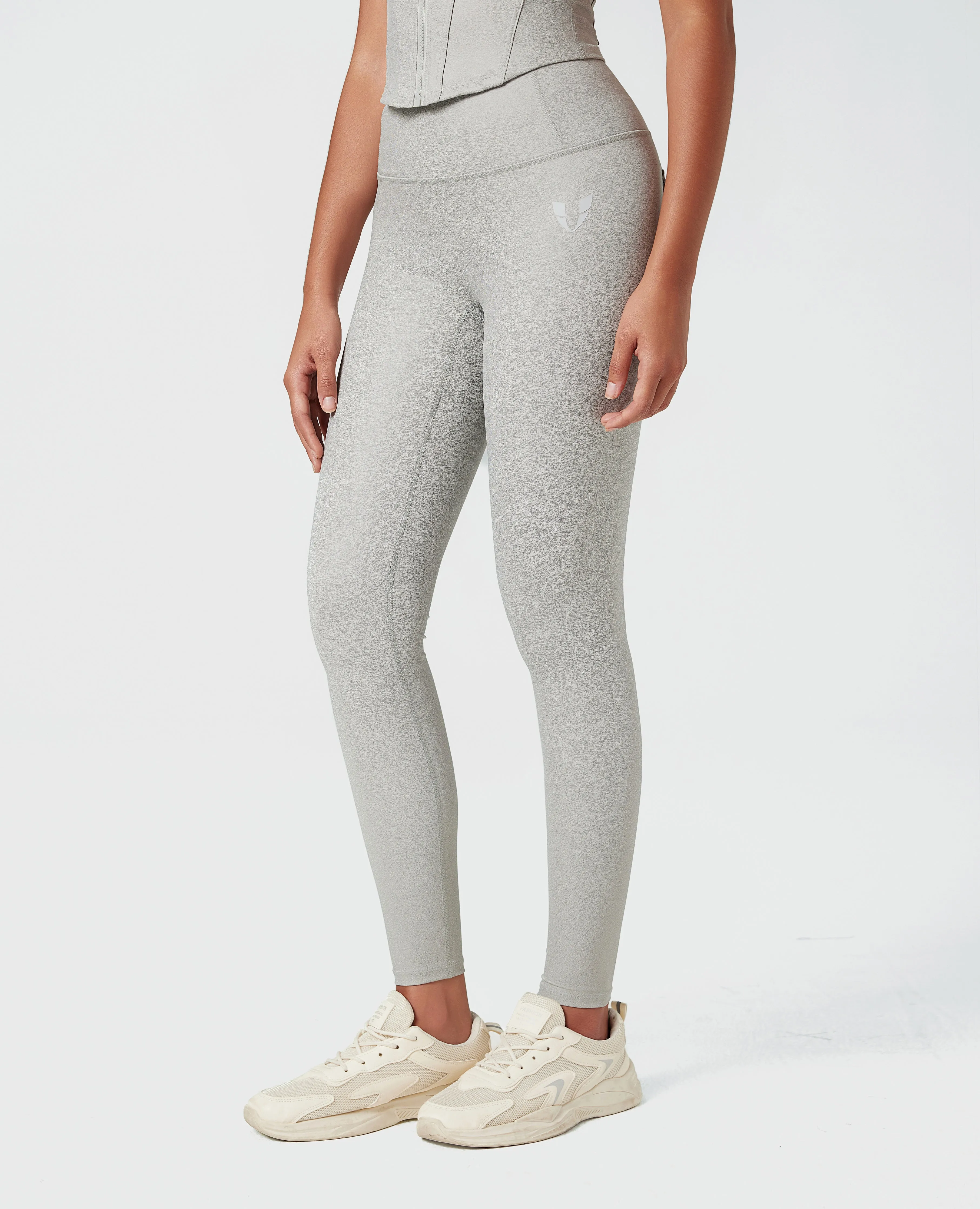 US Exclusive | Breathable & Sculpting Faux Leather Pocket Leggings – Grey sold by Firm Abs