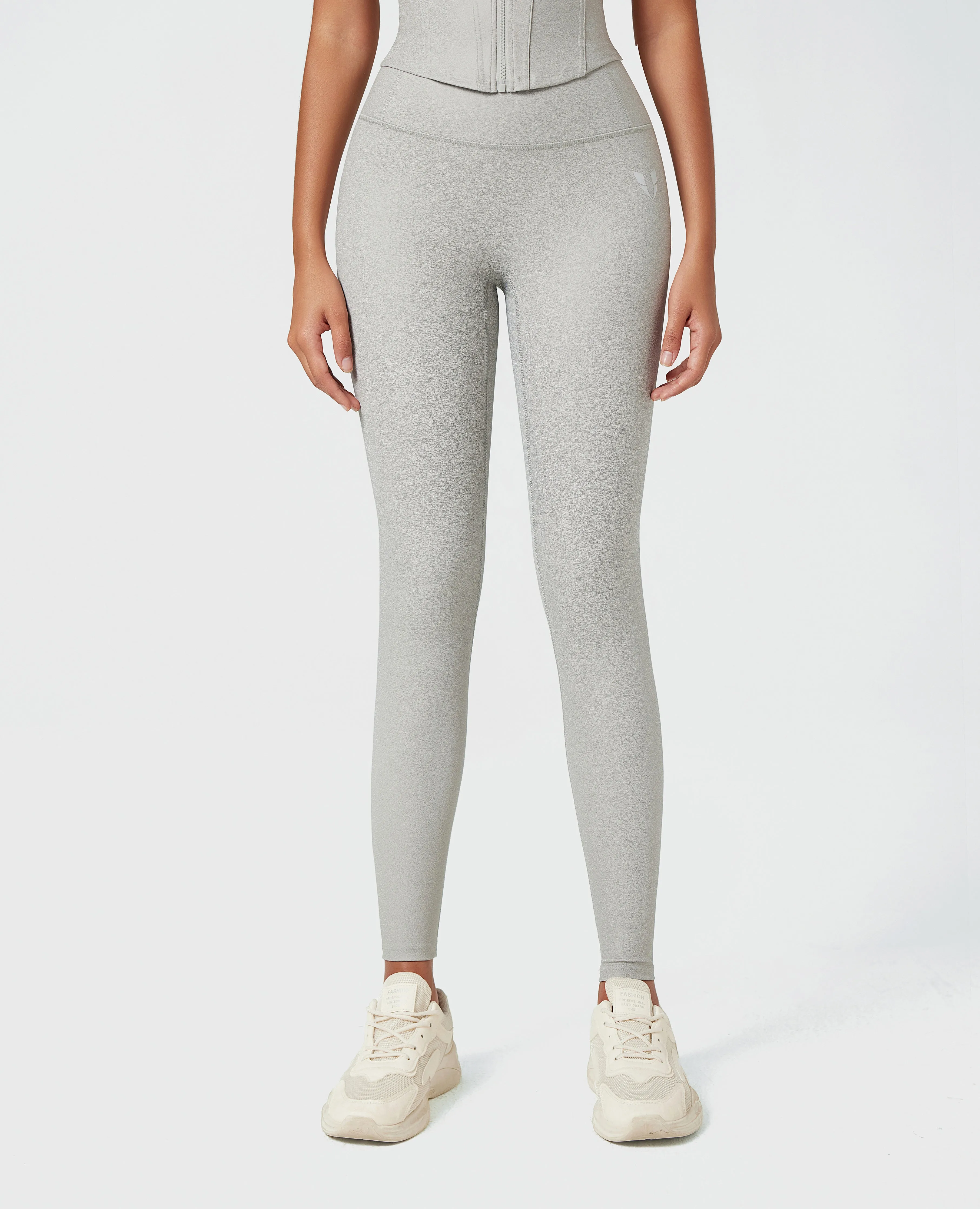 US Exclusive | Breathable & Sculpting Faux Leather Pocket Leggings – Grey sold by Firm Abs product image thumbnail 3