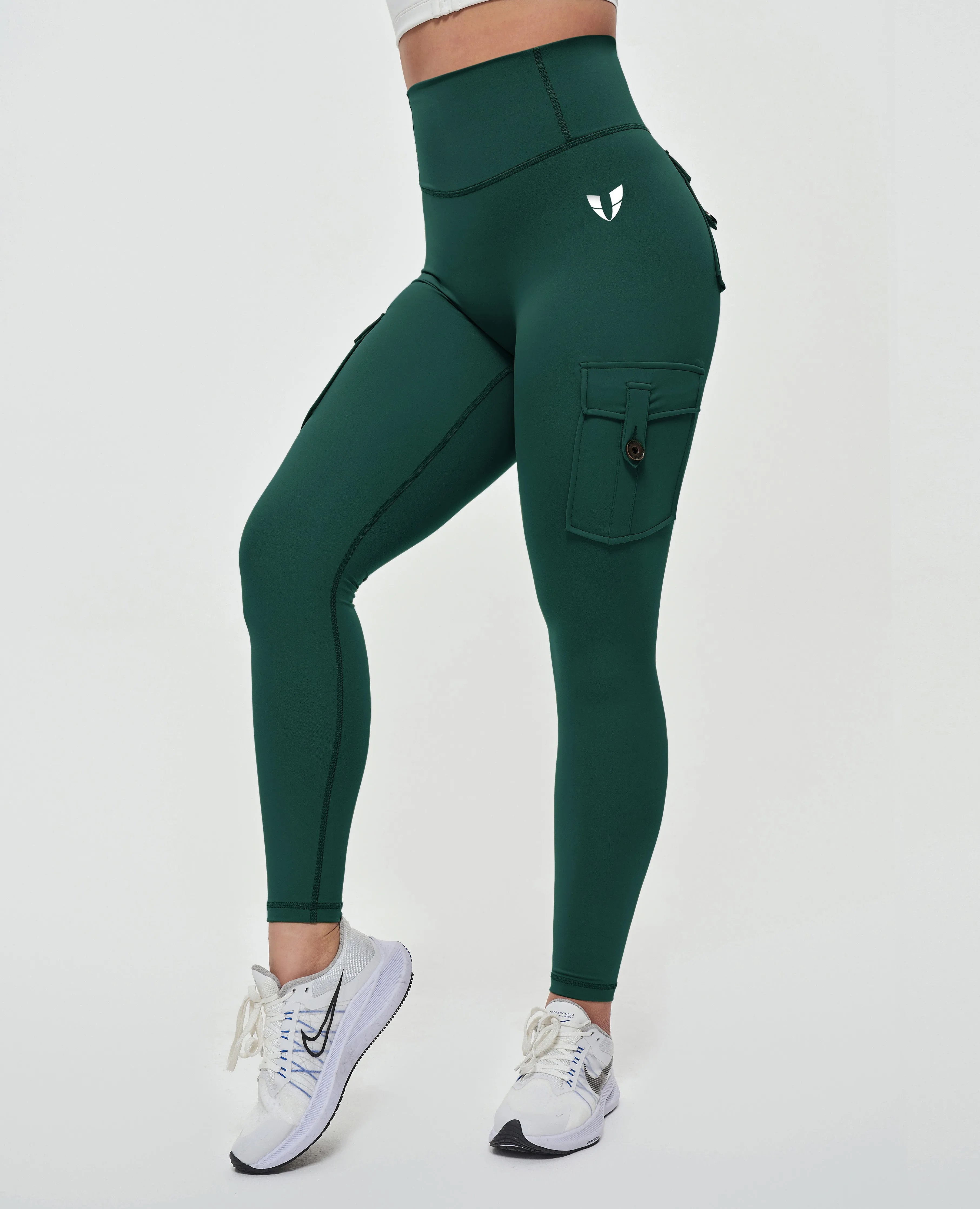 US Exclusive | High Waisted Cargo Leggings - Dark Green sold by Firm Abs product image thumbnail 2