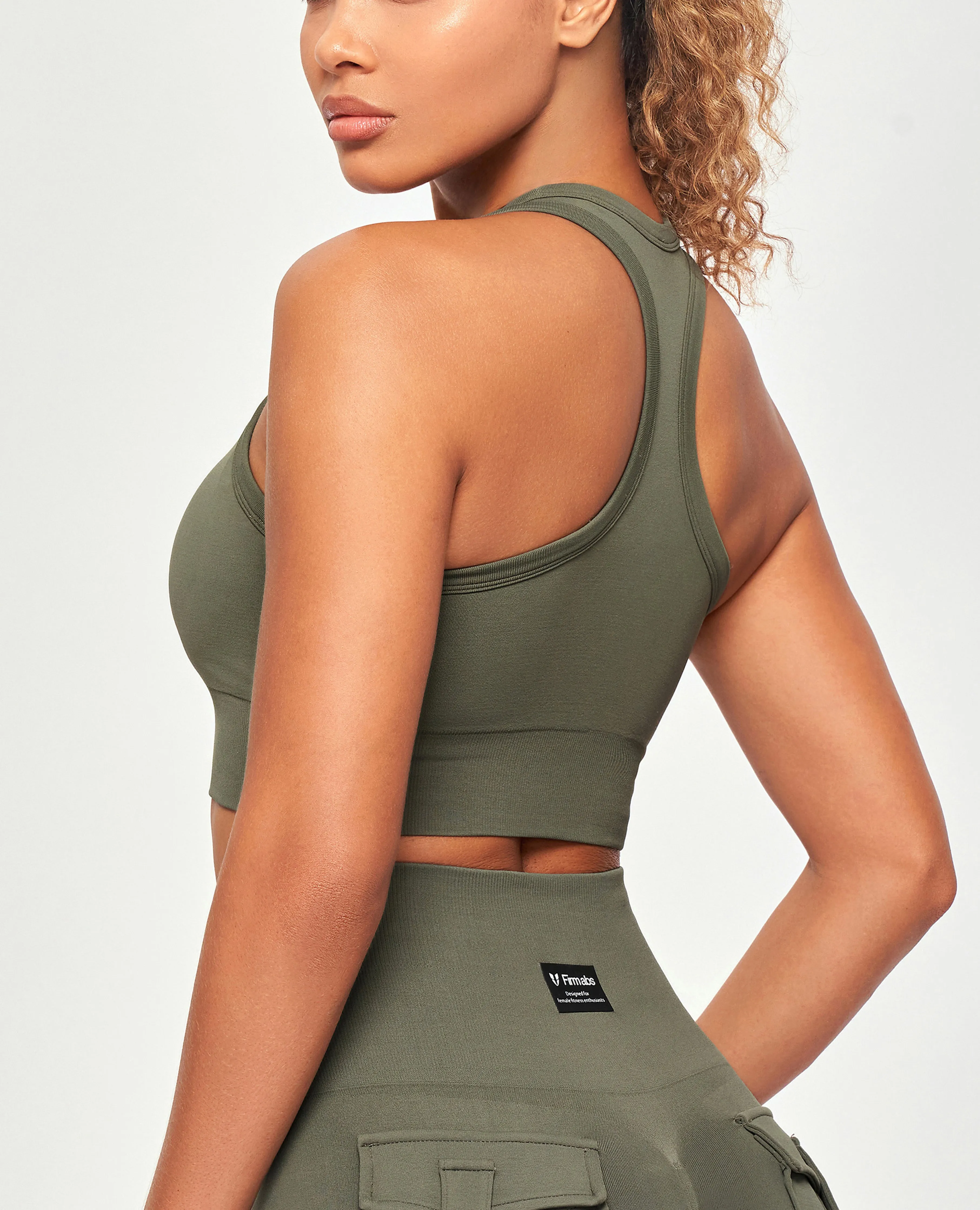 US Exclusive | Seamless Padded Tank - Olive Green sold by Firm Abs product image thumbnail 2