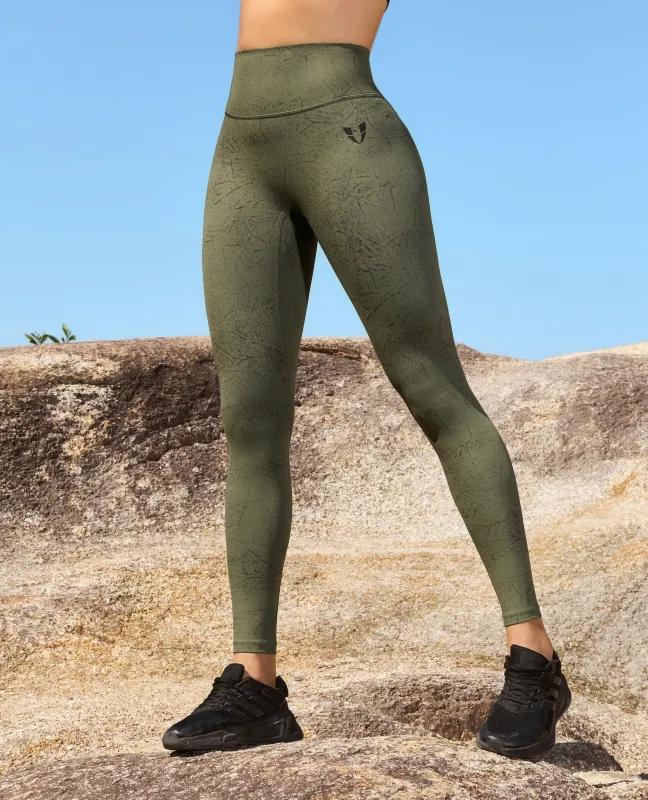 US Exclusive | Scrunch Butt Leggings - Moss Green Tie Dye sold by Firm Abs