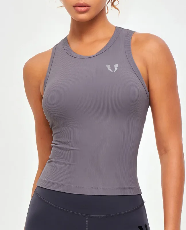 US Exclusive | Ribbed Workout Tank - Gray Purple sold by Firm Abs