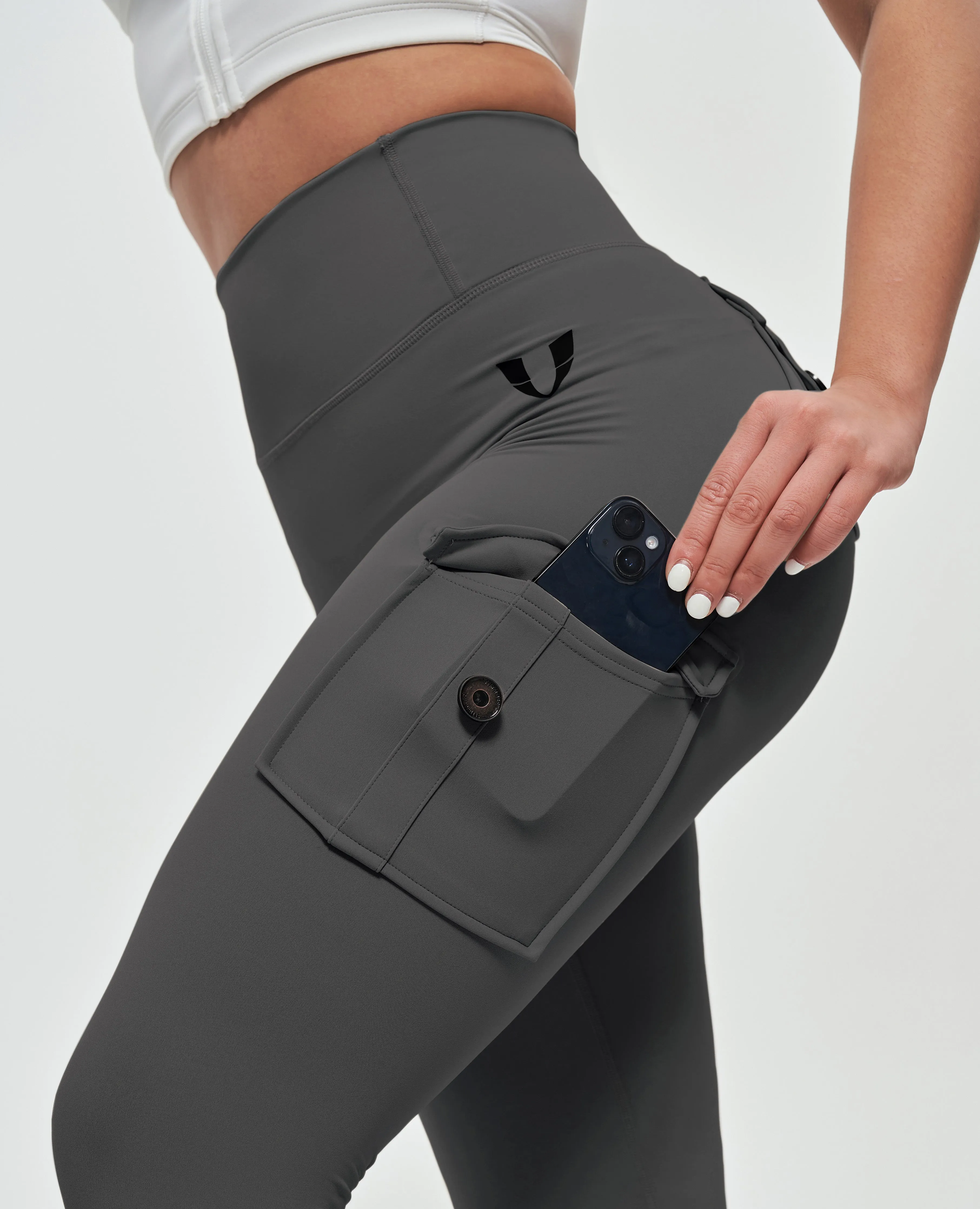 US Exclusive | High Waisted Cargo Leggings - Gray sold by Firm Abs product image thumbnail 5