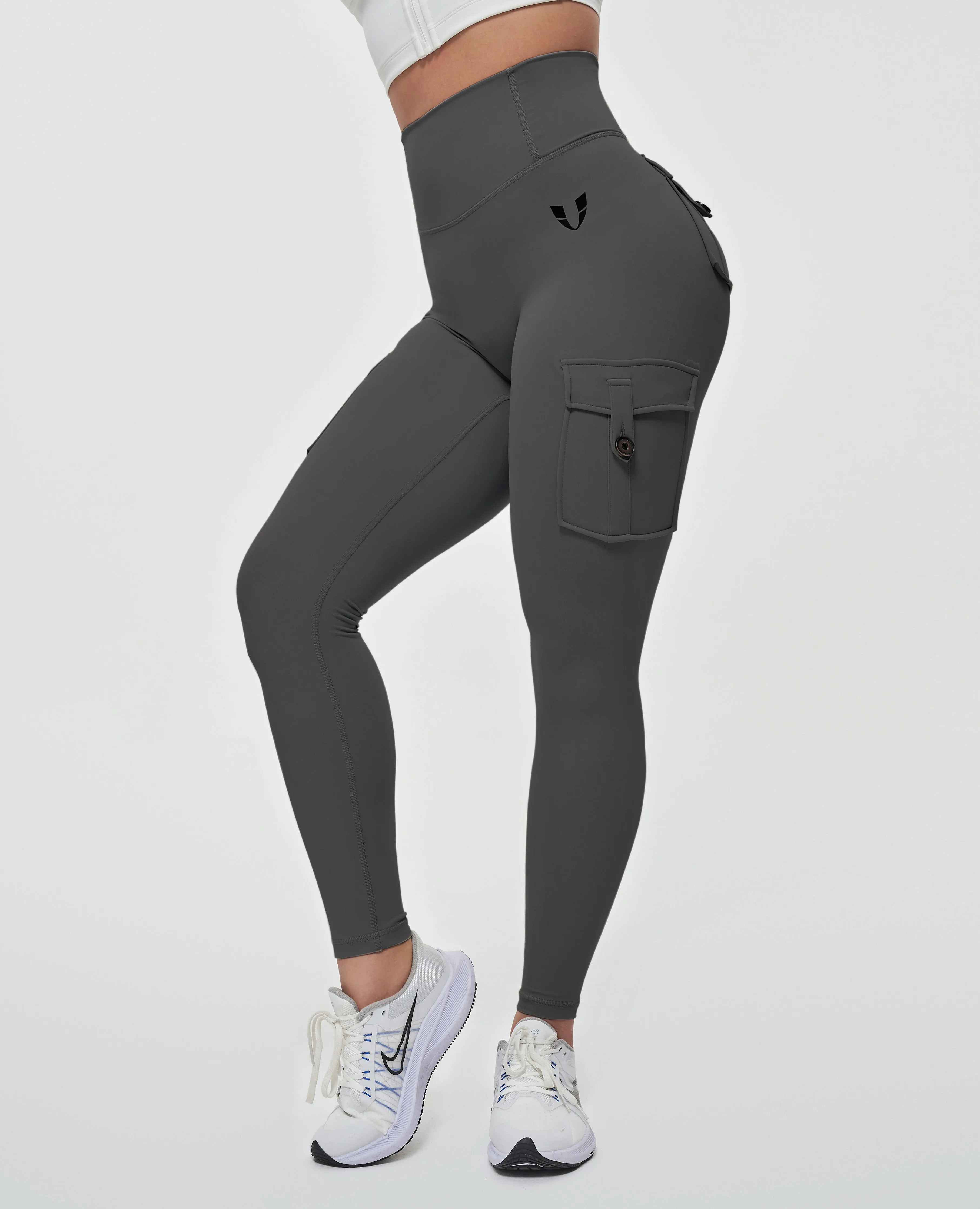 US Exclusive | High Waisted Cargo Leggings - Gray sold by Firm Abs product image thumbnail 2